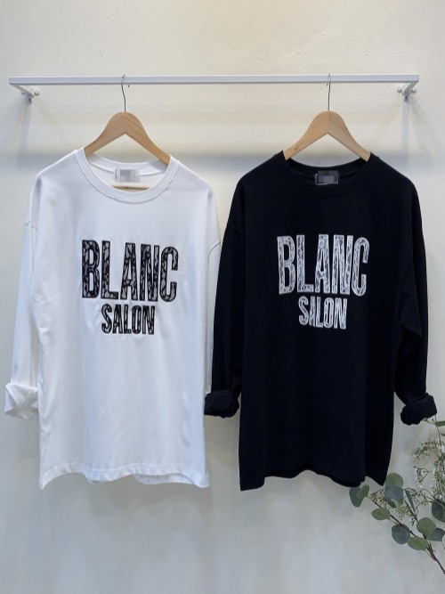 블랑크 여성스런 레이스 패치 면 루즈핏 티셔츠 (2color)